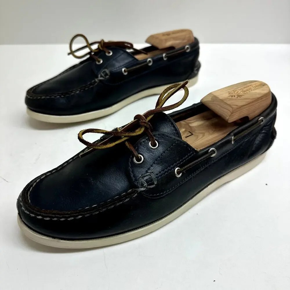 Oak Street Bootmakers Boat Shoe Navy Chromexcel Leather Men's Size 9